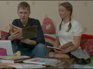 Teen student fucks with tutor